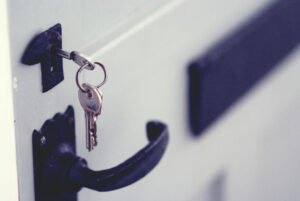 renting key in house door keyhole